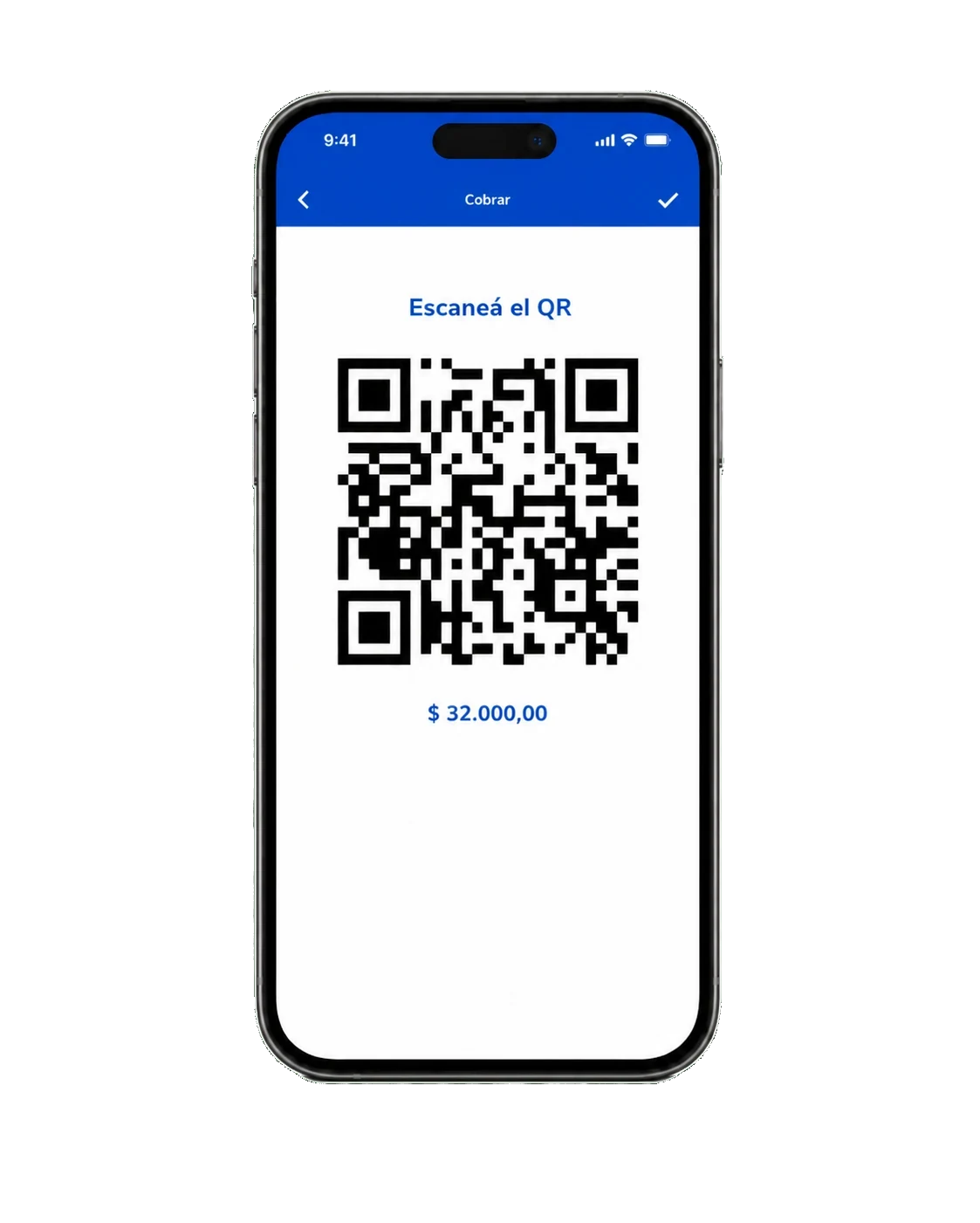 Celular con cobro QR de PrestApp